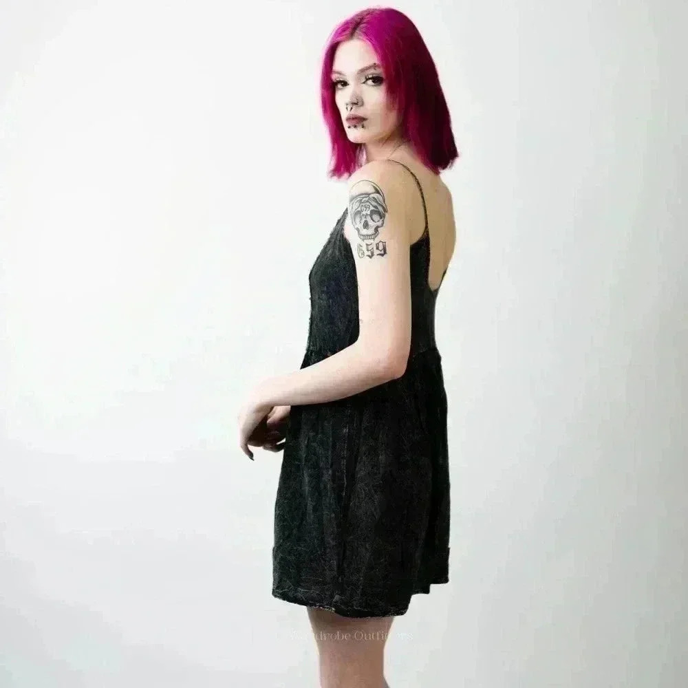 Anthropology Finn & Clover Black Grungy Mini Dress - M - Picture 4 of 6